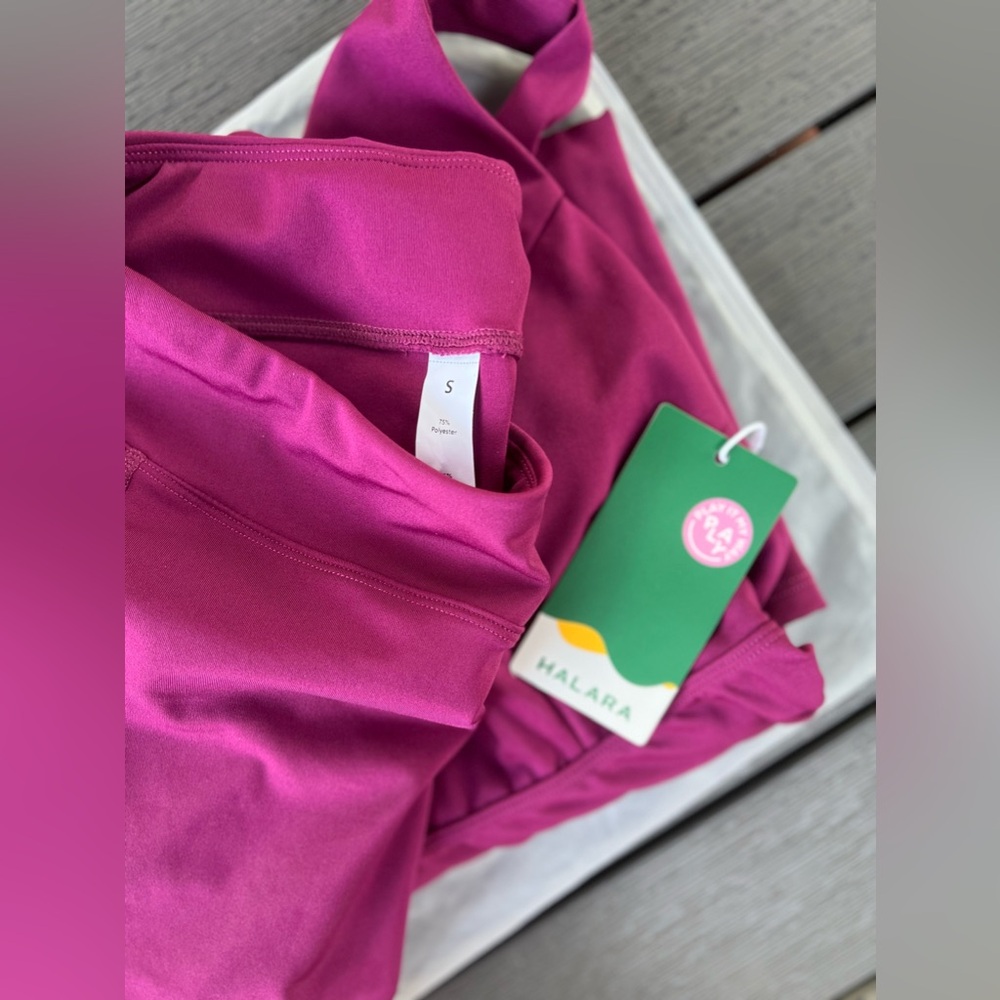 Crisscross Backless Flare 2-Piece Pocket Dance Active Dress Magenta Purp… - Picture 14 of 14
